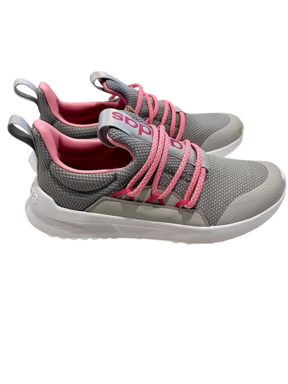 NWT adidas Kids Gray and Pink Lite Racer Adapt 5.0 Running Shoe - Size: 3 - Picture 5 of 9